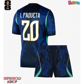 Brasilien Lucas Paqueta #20 Udebanesæt Børn VM 2026 Kort ærmer (+ korte bukser)